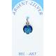 Medaille Zilver - Scapulier 10 mm - Email Blauw 