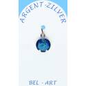 Medaille Zilver - Scapulier 10 mm - Email Blauw 