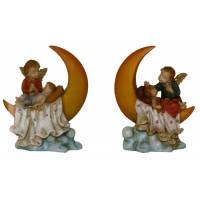Ange + Enfant + Lune - 9 cm - 2 / set