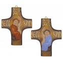 Croix Berceau - 13 cm - Texte Allem "Bleib Sein Kind"