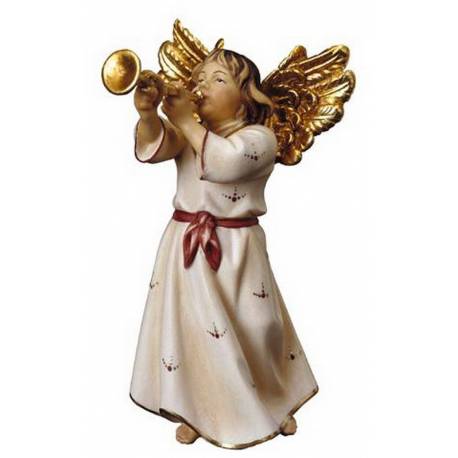 Engel met Trompet : houtsnijwerk kerstgroep Ulrich 15 cm 