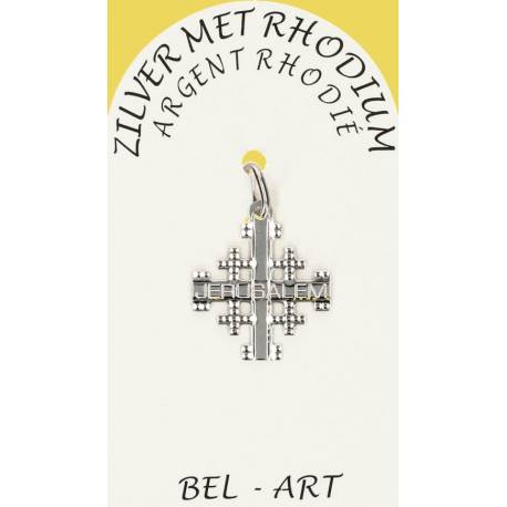 Croix Argent Rhodié Jerusalem - 16 X 16 mm