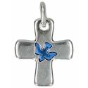 Kruisje 16 X 13 mm - Duif - Email Blauw 
