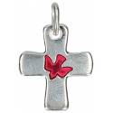 Kruisje 16 X 13 mm - Duif - Email Rood 