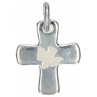 Kruisje 16 X 13 mm - Duif - Email Wit 