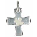 Kruisje 16 X 13 mm - Duif - Email Wit 
