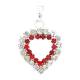 Medaille Coeur Strass Blancs-Rouges 20 X 18 Mm