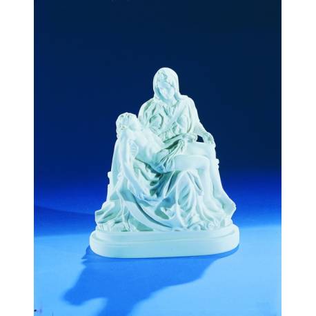 Pieta - 21 cm - "Marbre" Blanc 