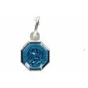 Médaille Ste Rita octogonale Email bleu