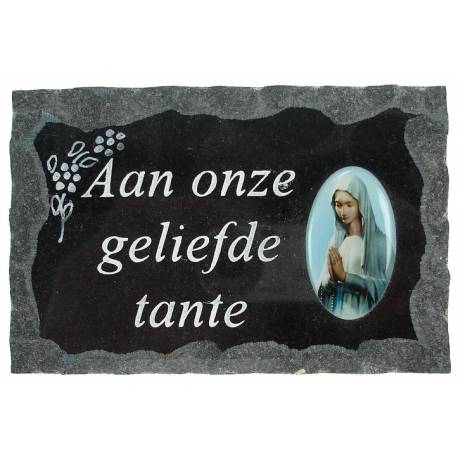 Grafplaat 9x14 Aan Onze Geliefde Tante 