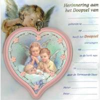 Cadre 9 X H9 cm - Herinnering aan het Doopsel - Rose