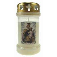 Bougie 3J / CD / blanc / Vierge du Carmel