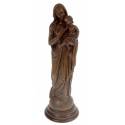 Statue 20 cm - Vierge et Enfant / Base Bois