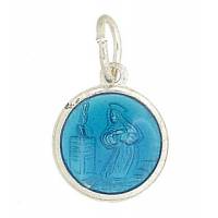 Médaille Ste Rita - Email bleu