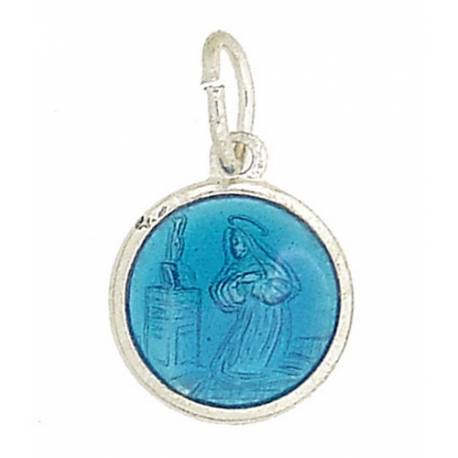 Médaille Ste Rita - Email bleu