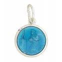 Médaille Ste Rita - Email bleu