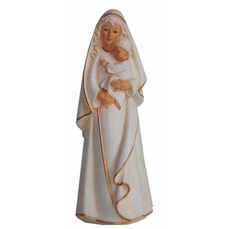 Statue 20 cm - Vierge et enfant - Ton blanc