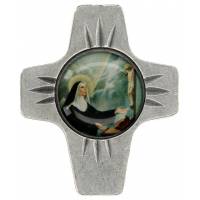 Médaille Aimantée Ste Rita 45 X 35 Mm Croix
