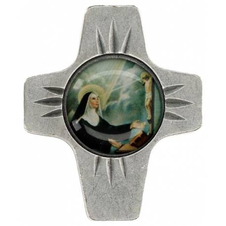 Médaille Aimantée Ste Rita 45 X 35 Mm Croix