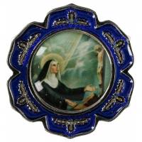 Médaille Aimantée Ste Rita Email Bleu 35 Mm