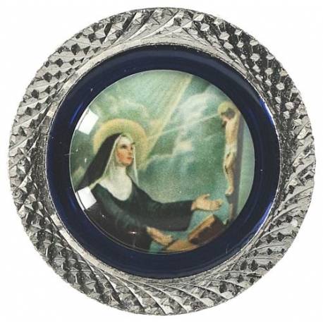 Médaille Aimantée Ste Rita Email Bleu 35 Mm
