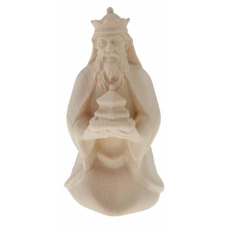 Roi A Genoux pour personnages de crèche de 16 cm bois naturel
