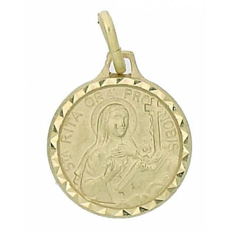 Medaille H. Rita - 14 mm - Metaal Verguld 