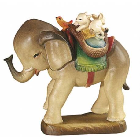 Houtsnijwerk Olifantje 15 Cm Gekleurd 