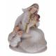 Middelmatige witte porseleinen Maria met kindje (13x12,5x8,5 cm) 
