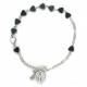 Armband-tientje - hematiet - hartjes 