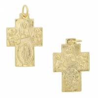 Croix Plurisaints - 24 mm - Métal doré