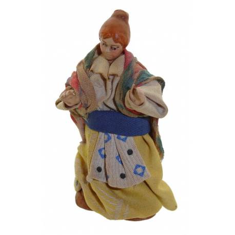 Santon Napolitain - 8 cm - Femme avec chignon