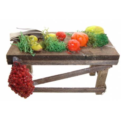 Napolitaanse Santon 12 Cm Tafel Met Groenten 8X4x4cm 