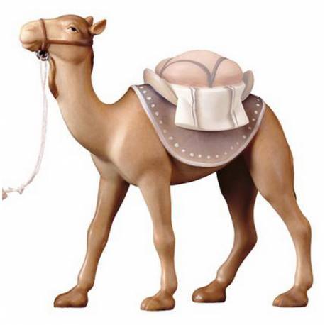 Houtsnijwerk Kameel voor kerstfiguren van 16 cm/Gekleurd 