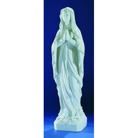 N.D. de Lourdes - 31 cm - "marbre" blanc