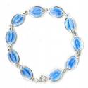 Armband Zilver - Wonderbare medailles Zilver - blauw 