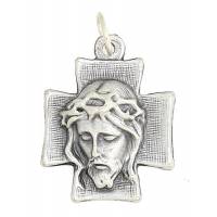 Kruisje Ecce Homo - 24 mm - Verzilverd 