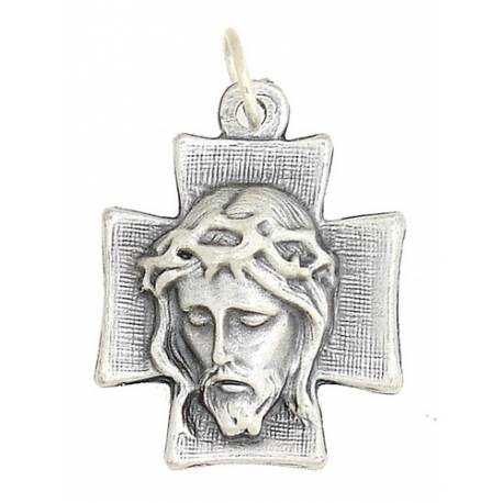 Kruisje Ecce Homo - 24 mm - Verzilverd 