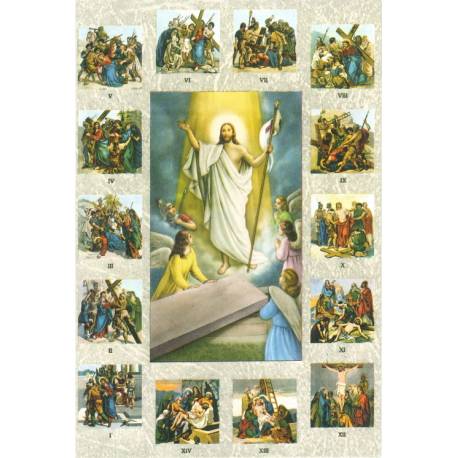 Postkaart - Kruisweg / Verrezen Kristus 