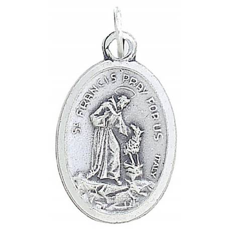 Médaille 22 mm Ov - St François avec loup
