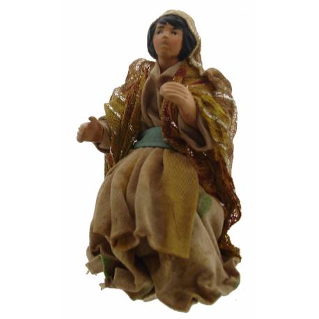 Santon Napolitain - 12 cm - Bergère assise
