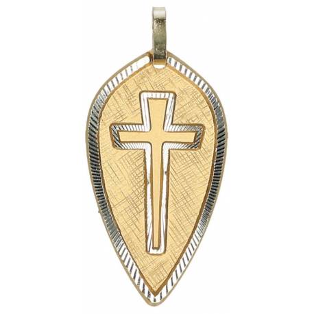 Médaille 27 mm x 15 mm Motif Croix Métal doré
