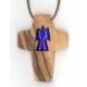 Croix s/cordon - 50 x 35 mm - Bois d'olivier
