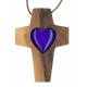 Croix s/cordon - 50 x 35 mm - Bois d'olivier