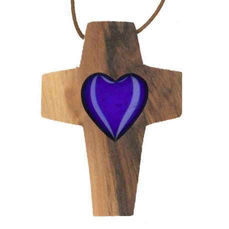 Croix s/cordon - 50 x 35 mm - Bois d'olivier