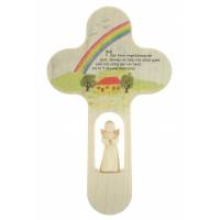 Croix Murale 21 cm avec ange - Arc-en-ciel - NL