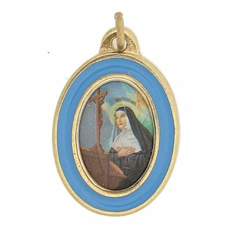 Médaille Ovale - Ste Rita - Bord Bleu