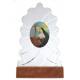 Cadre - Ste Rita - 5 X H 9.5 cm - Alu Blanc/Base Bois