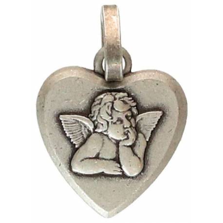 Medaille Engel - 14 mm - Met Verzilverd 