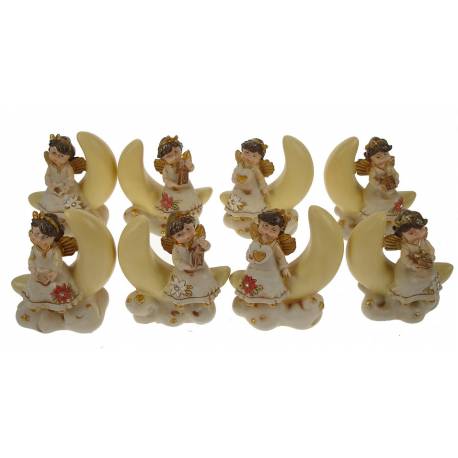 Ange sur lune - 10 cm - 4 / set